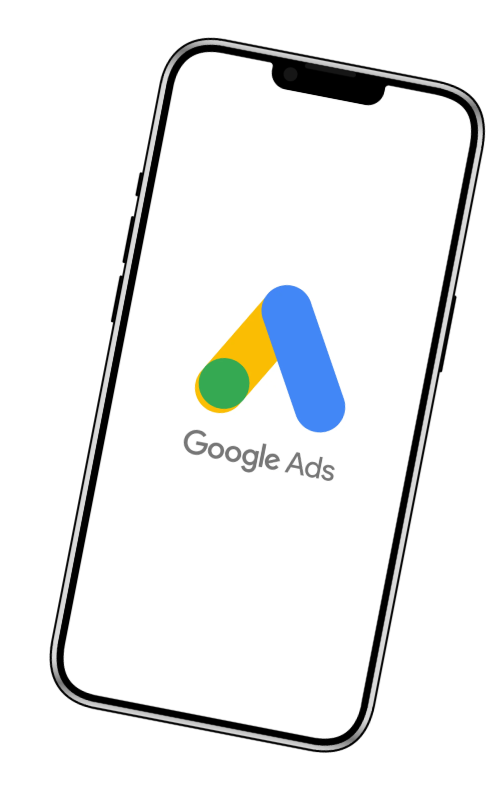 Celular exibindo o logo do Google Ads