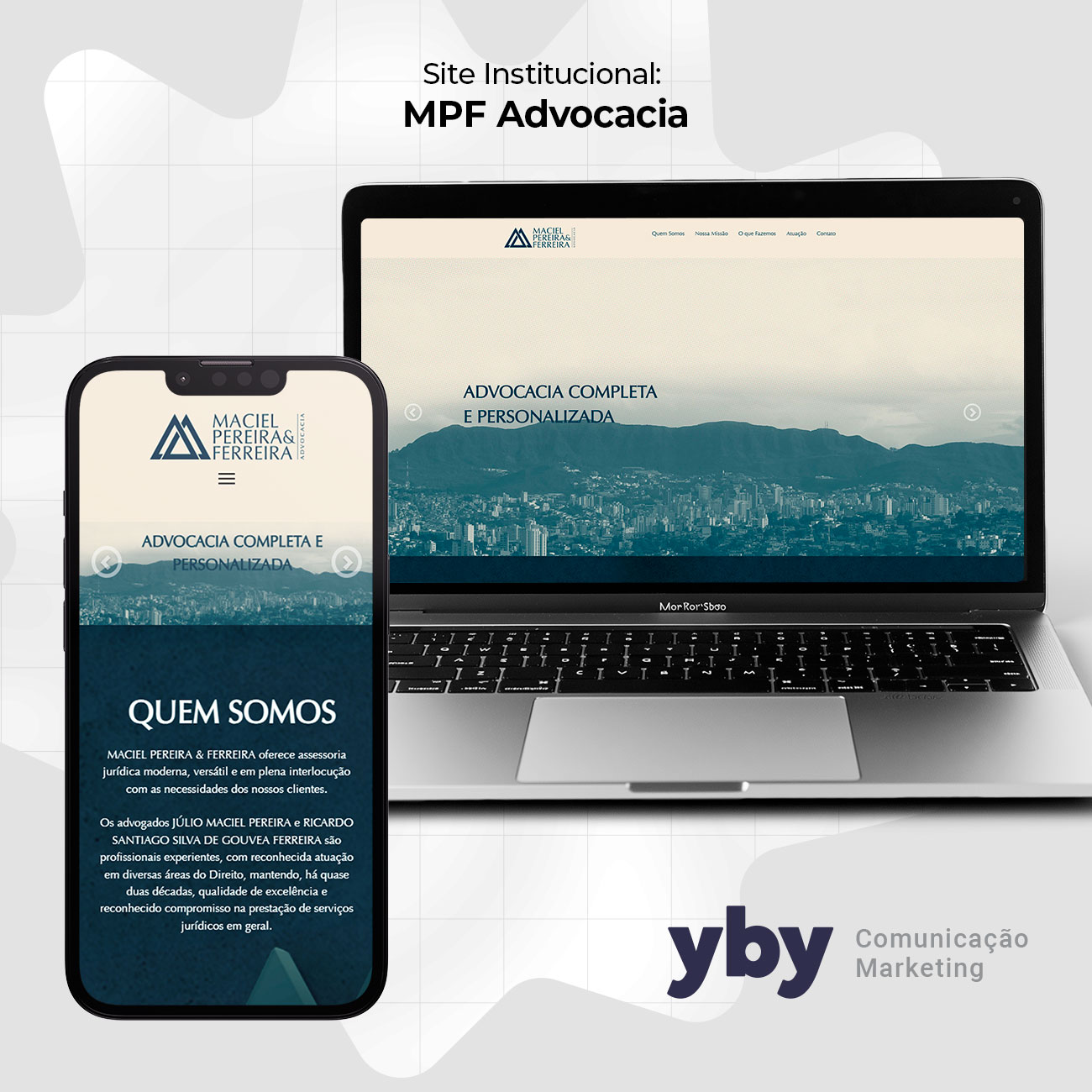Site MPF Advocacia em notebook e celular