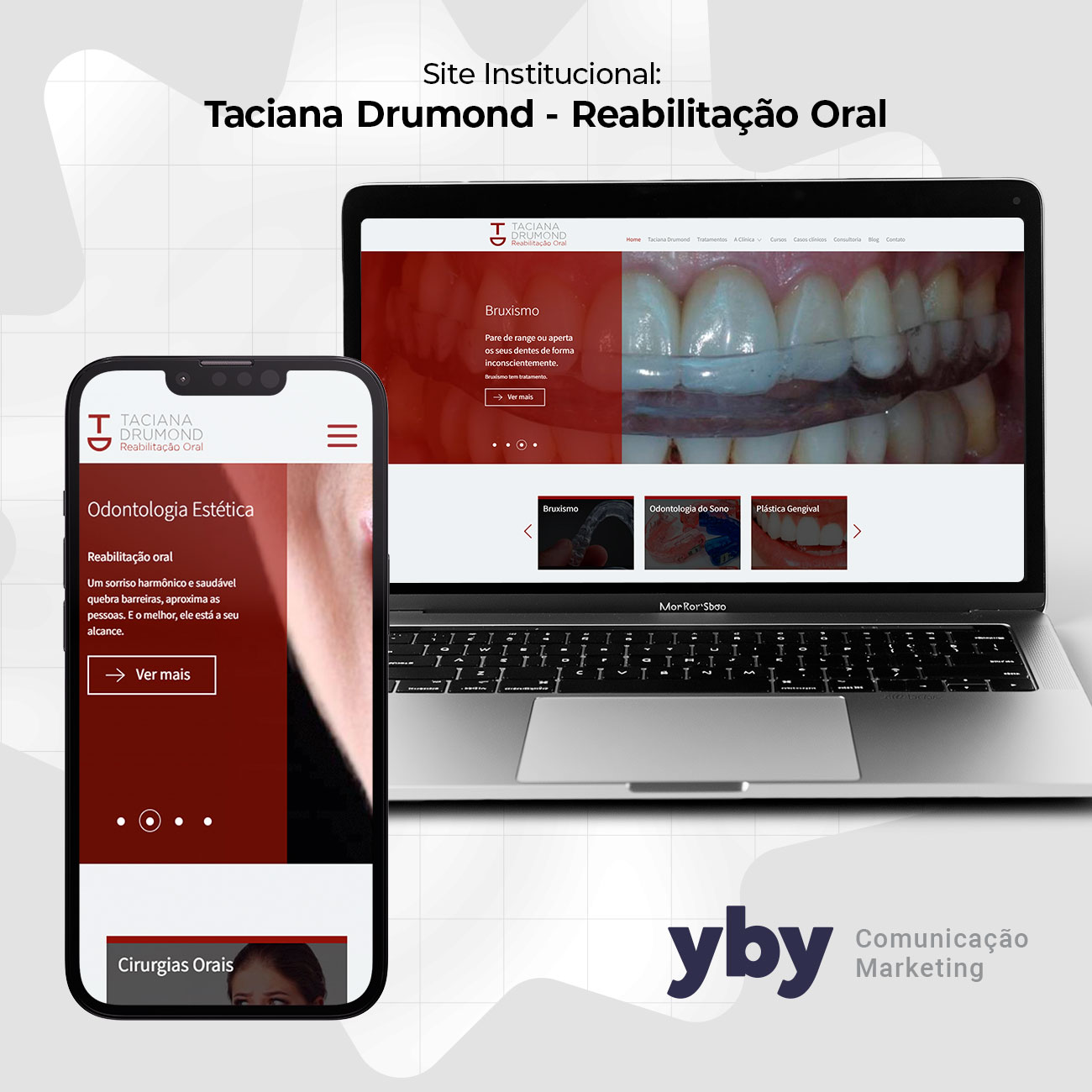 Site Taciana drumond em notebook e celular