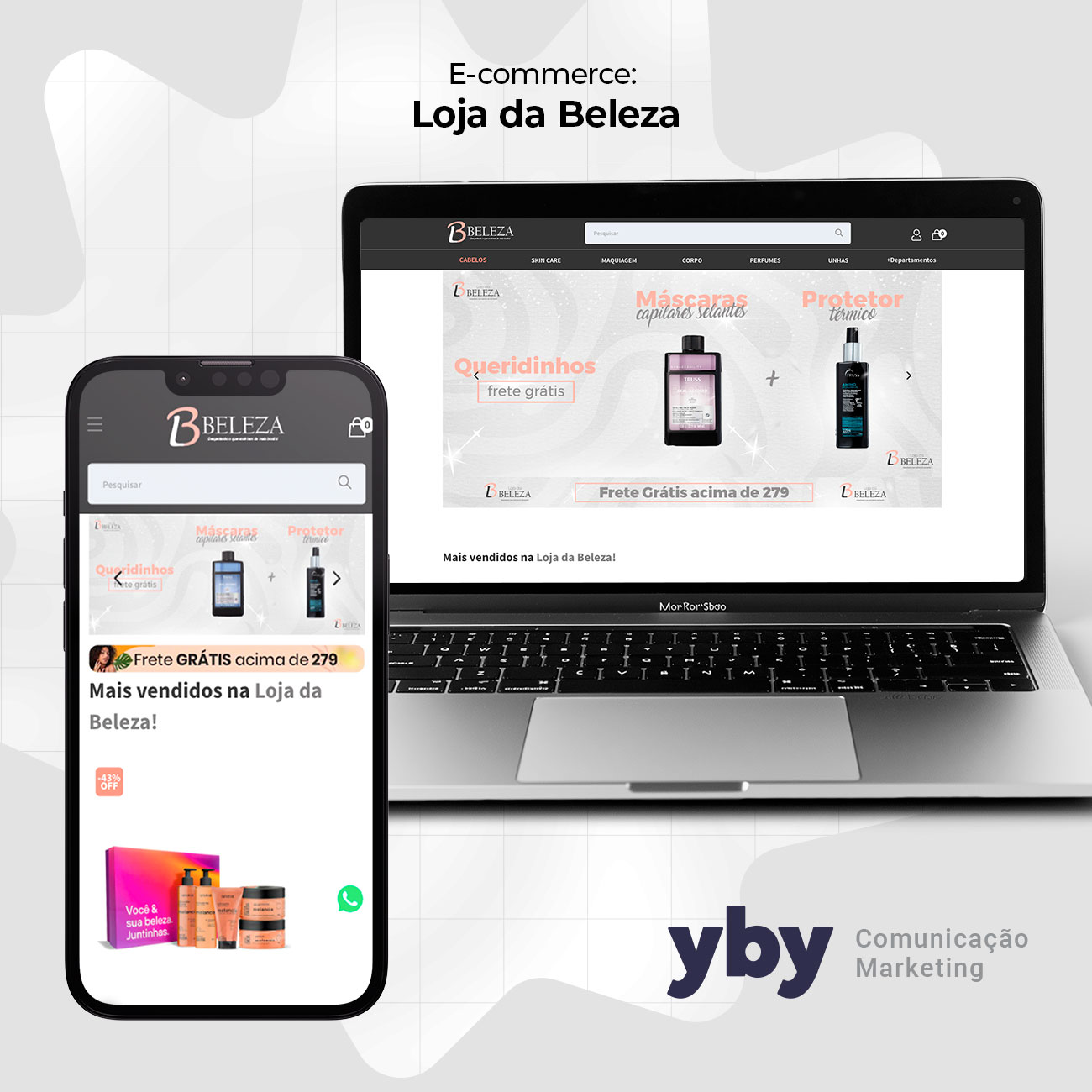 E-commerce Loja da Beleza em notebook e celular