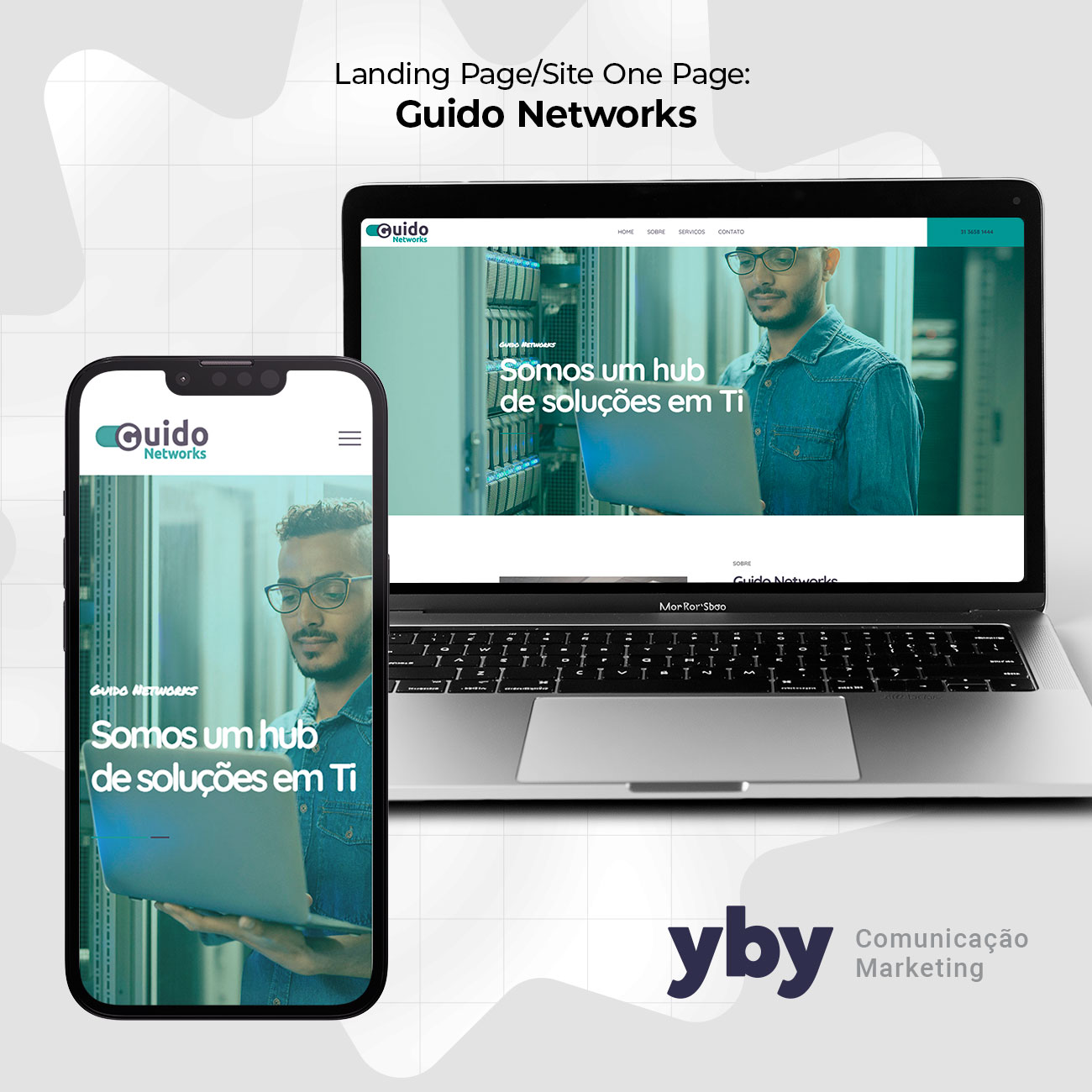 Site Guido em notebook e celular