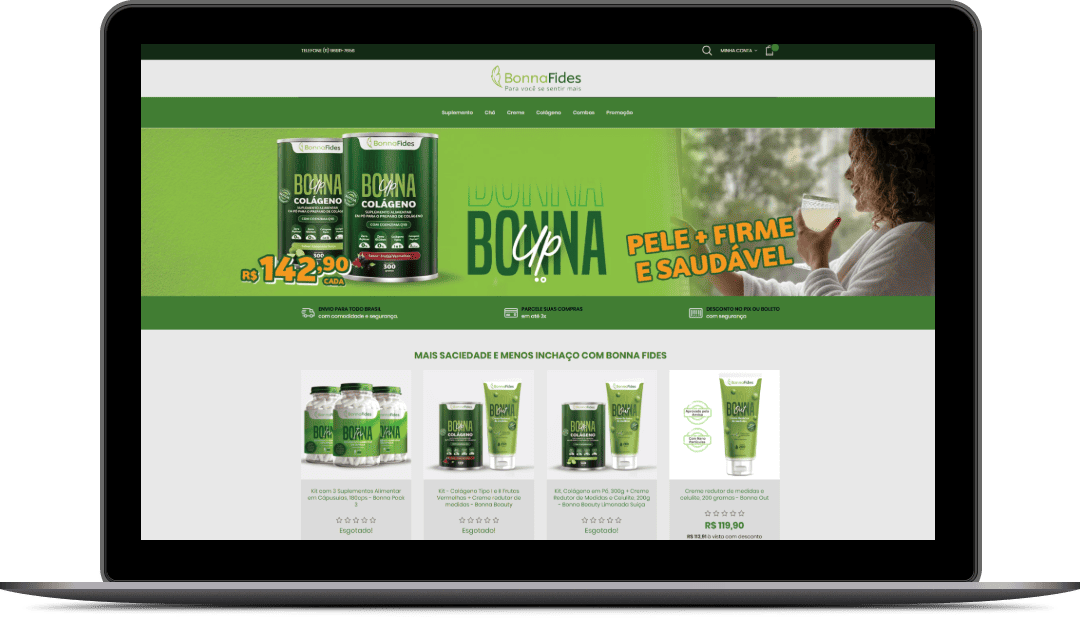 Site da BonnaFides em um notebook